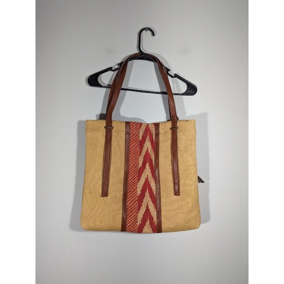 VGT Lucky Brand Cotton Linen Southwest Boho Shoulder Bag - Picture 1 of 10